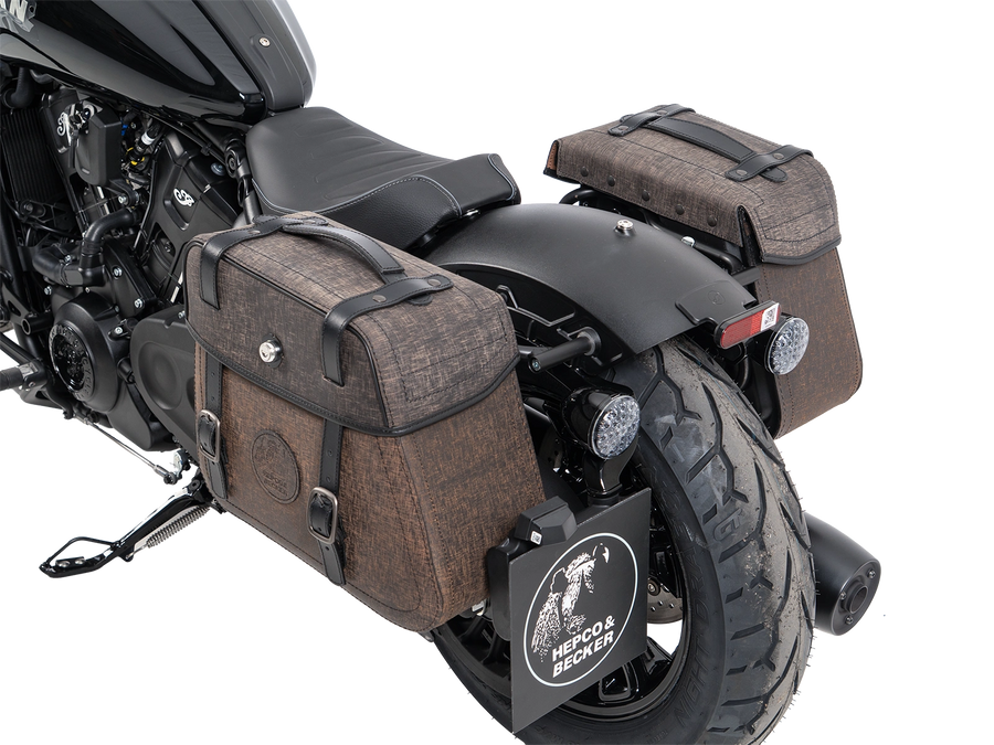 Indian Sport Scout [2025-2026] - Set: Ledertaschenhalter Cutout schwarz inkl. Rugged Ledertaschen braun