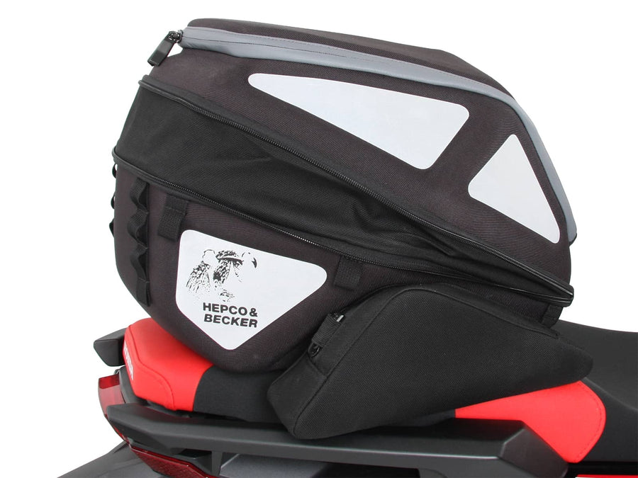 Hecktasche [Hepco & Becker] - Royster Rearbag Hecktasche mit Gurtbefestigung - schwarz/grau – Sportrack
