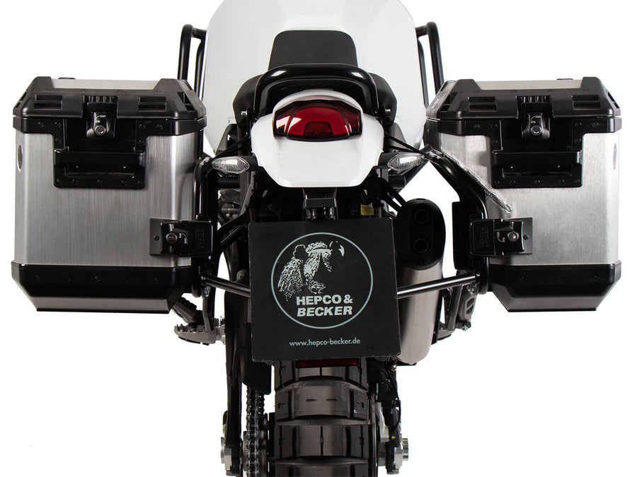 Ducati DesertX [2022-2026] - Kofferträgerset Cutout schwarz inkl. Xplorer Cutout silber Kofferset