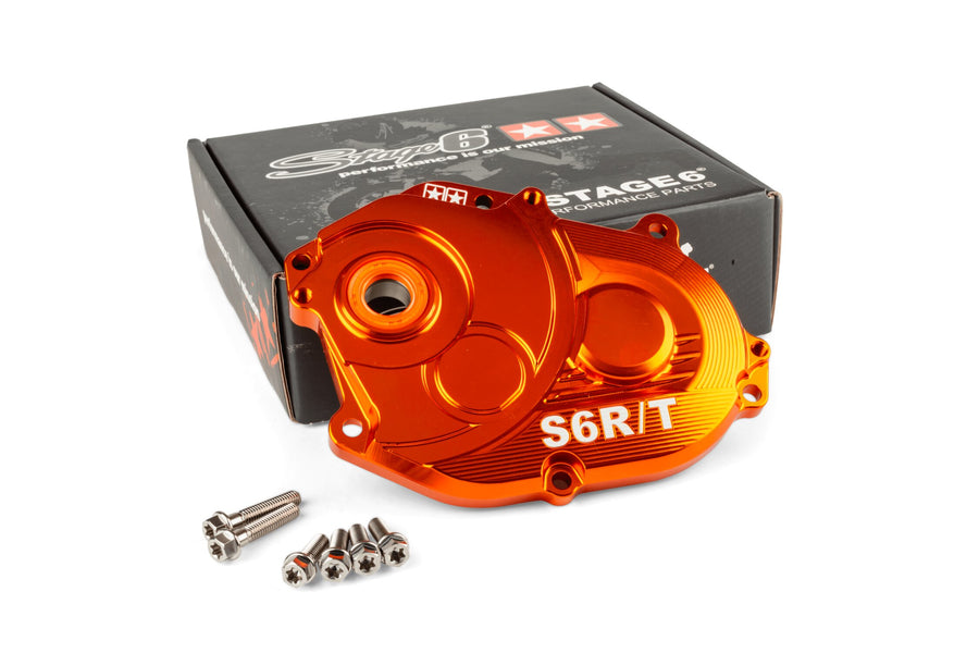 Aprilia SR Netscaper 50 2T LC - Gearbox cover R/T Orange titanium screws
