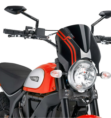 DUCATI SCRAMBLER 800 ICON DARK [2025] – RetroVision Windshield Visor – Black - 0