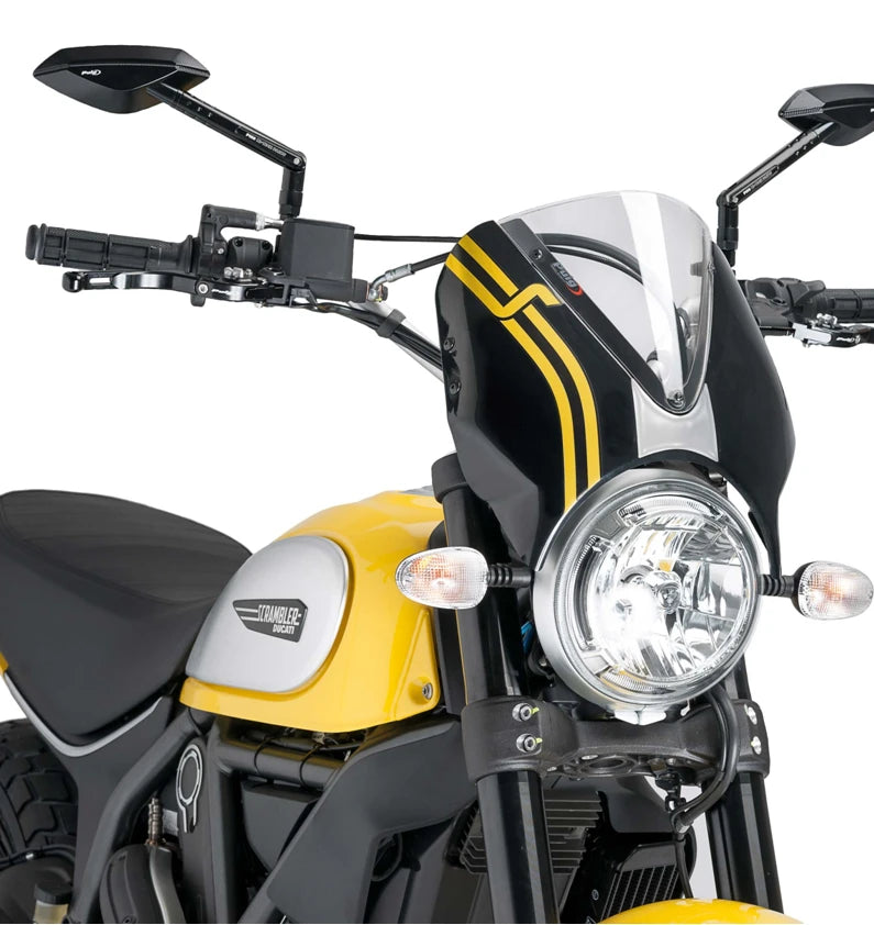 DUCATI SCRAMBLER 800 ICON DARK [2025] – RetroVision Windshield Visor – Black