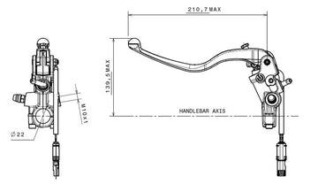 Ducati Monster 1200 [BREMBO] - Clutch master cylinder Ø15x19mm titanium - 0