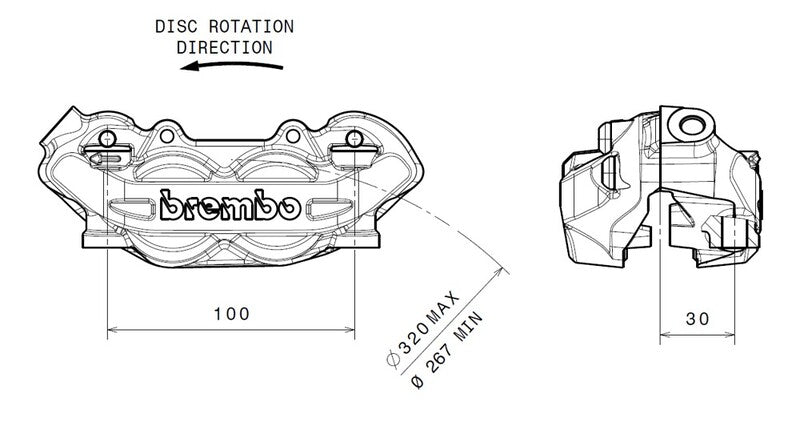 Ducati Monster 1200 [BREMBO] - P4 front left brake caliper Ø32mm