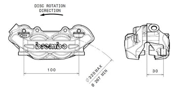 Aprilia Smv 1200 Dorsoduro [BREMBO] - P4 front left brake caliper Ø32mm - 0