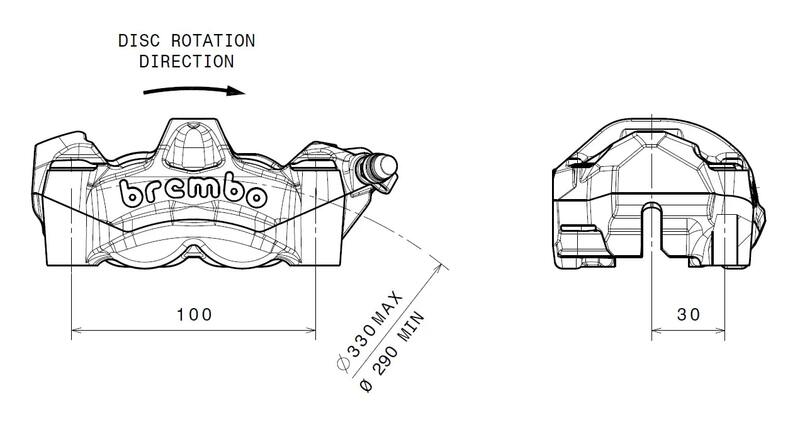 Ducati Monster 1200 [BREMBO] - M50 front left brake caliper titanium Ø30mm