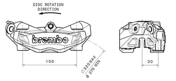 Bmw R Ninet Pure [BREMBO] - M4 brake caliper front left gold Ø32mm - 0