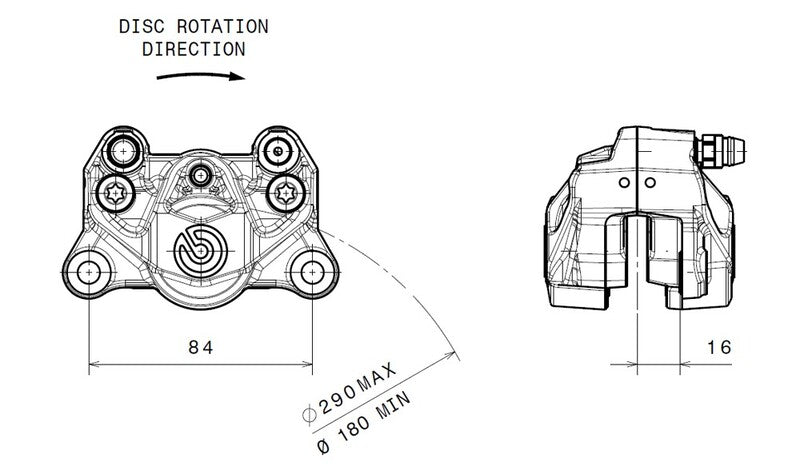 Ducati Panigale 1199 [BREMBO] - Rear brake caliper Ø34mm black