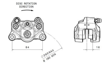 Ducati Panigale 1199 [BREMBO] - Rear brake caliper Ø34mm natural - 0