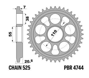 Hypermotard 939 [PBR] - Sprocket steel reinforced - 525
