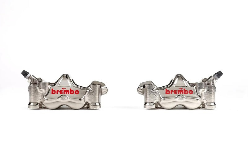 Bmw M 1000 [BREMBO RACING] - Pair of GP4RX - 1mm brake calipers (CNC machined - chrome plated) (with pads)