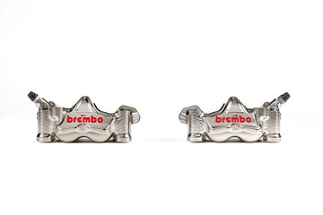Aprilia Tuono 1100 [BREMBO RACING] - Pair of GP4RX - 1mm brake calipers (CNC machined - chrome plated) (with pads) - 0