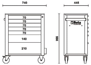 BETA RSC24/7 tool trolley with 7 drawers
