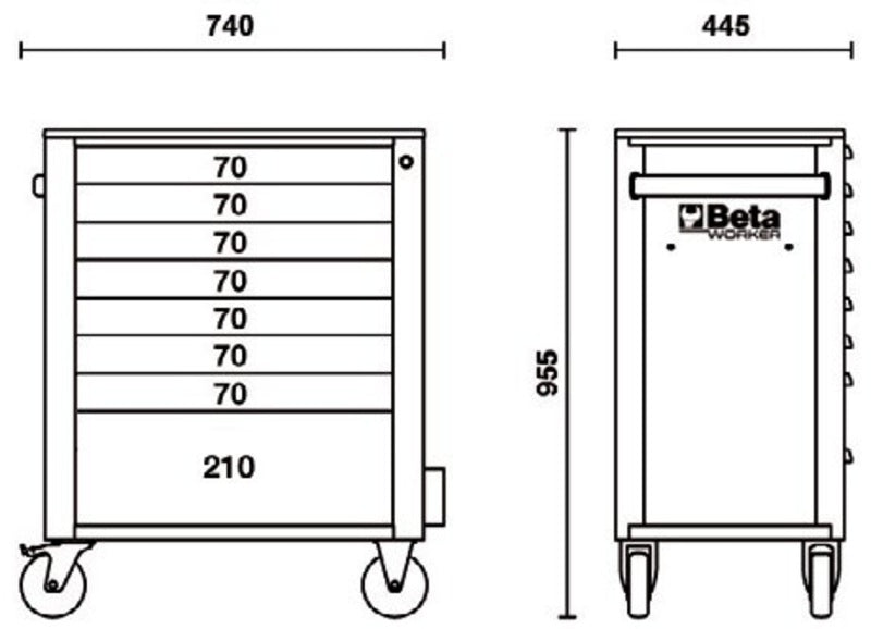 BETA C24S/8 PLUS-A tool trolley with 8 drawers