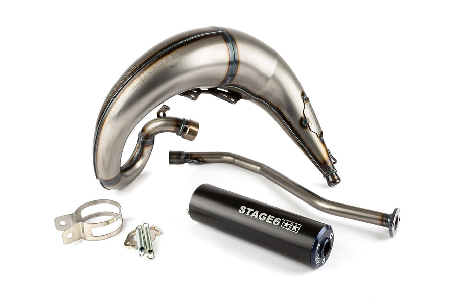 Rieju MRX Enduro Pro 50 2T AM6 - Auspuff Streetrace High Mount links blau schwarz