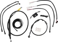 Harley Davidson Fxdrs 114 [LA CHOPPERS] - Complete Midnight Braided Handlebar Cable/Brake Line Kit