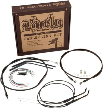 harley davidson fxsb [BURLY BRAND] - Complete Black Vinyl Handlebar Cable/Line Kit for Ape Hangers - 0