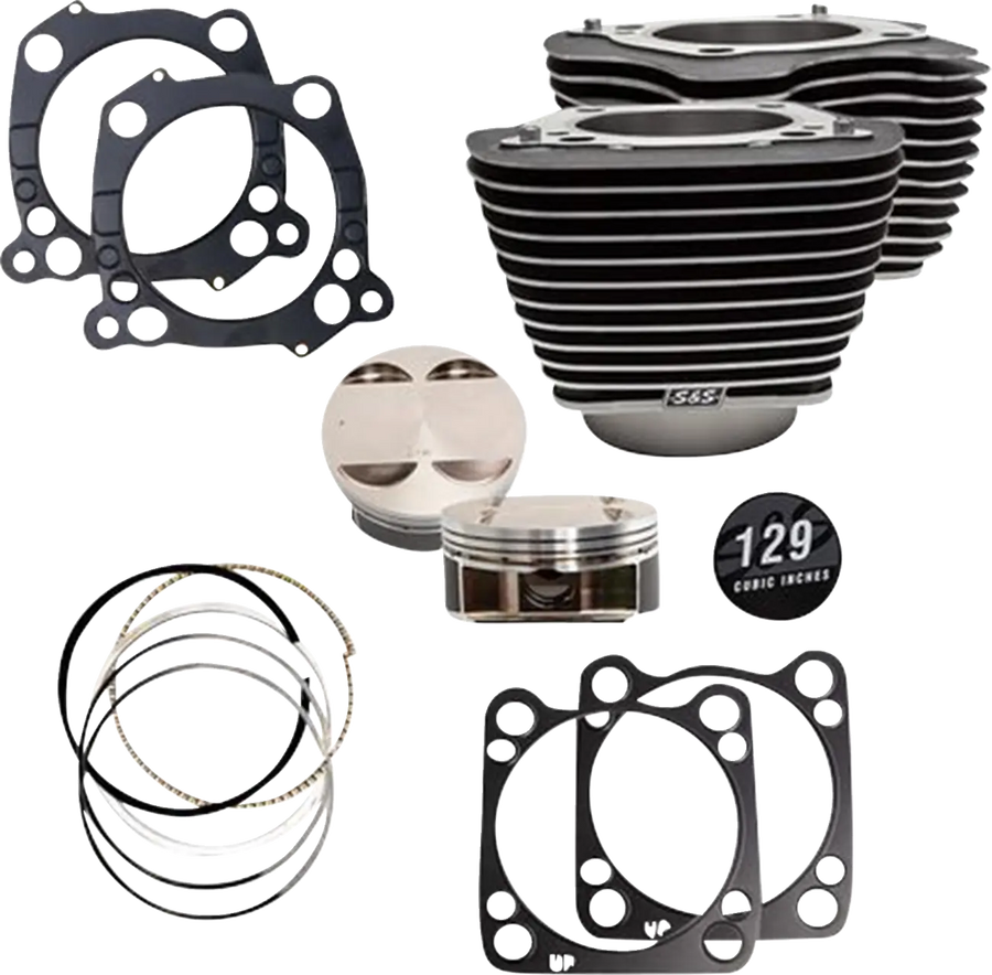 Harley-Davidson FLHFB 1868 Electra Glide Highway King 114 [2023] - Big Bore Zylindersatz – Oberfläche: Pulverbeschichtet, Gefräste Lamellen, Wrinkle Black – Art.-Nr. 910-0843A – Bild 2