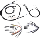 Harley Davidson Fxdwg [BURLY BRAND] - Complete Black Vinyl Handlebar Cable/Line Set for Ape Hanger
