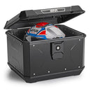 ALPINA Monolock Topcase aus Aluminium, schwarz – 44 Liter, mit Universalplatte und Montagekit