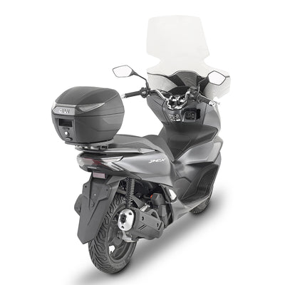C30NT - Monolock top case with plate – black, with transparent reflectors