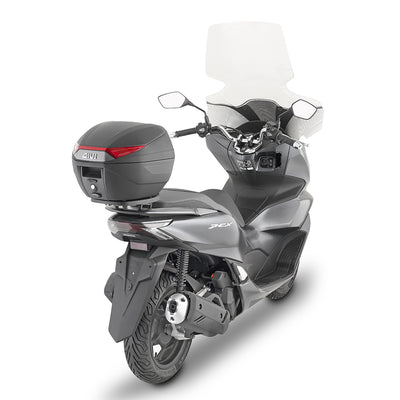C30N - Monolock top case with plate – black, with red reflectors