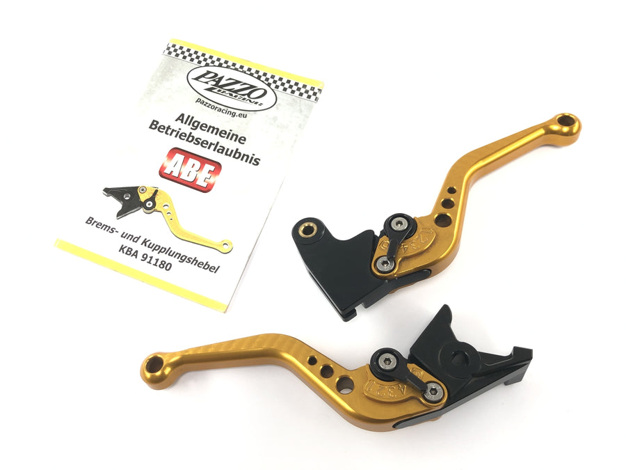 Triumph Daytona 955i 595N [2006] - Hebelset Pazzo Gold Bremshebel Kupplungshebel verstellbar