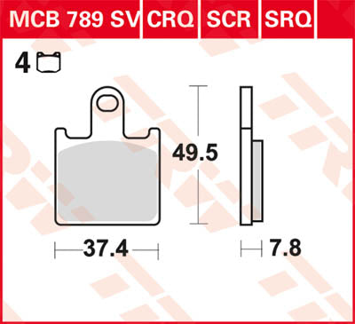 Scheibenbremsbeläge MCB789CRQ(4-Pads)