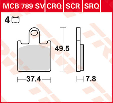 Scheibenbremsbeläge MCB789TRQ(4-Pads)