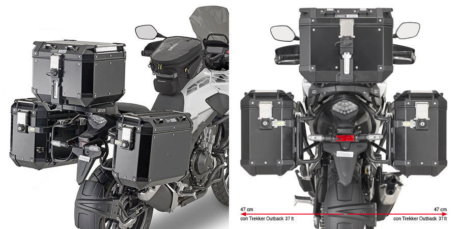 Honda NX 500 E-Clutch [GIVI] - Stahlrohr-Seitenkofferträger PL ONE-FIT für die Trekker Outback MONOKEY®