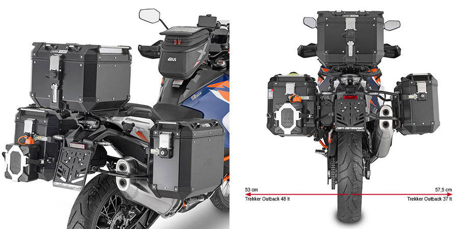 KTM Super Adventure R 1390 [GIVI] - Stahlrohr-Seitenkofferträger PL ONE-FIT für die Trekker Outback MONOKEY®