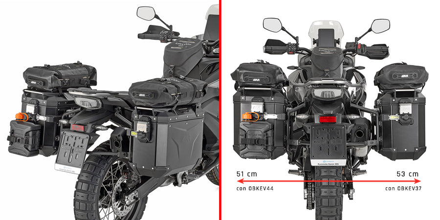 CF Moto MT-X 800 [GIVI] - Stahlrohr-Seitenkofferträger PL ONE-FIT für die Trekker Outback MONOKEY®