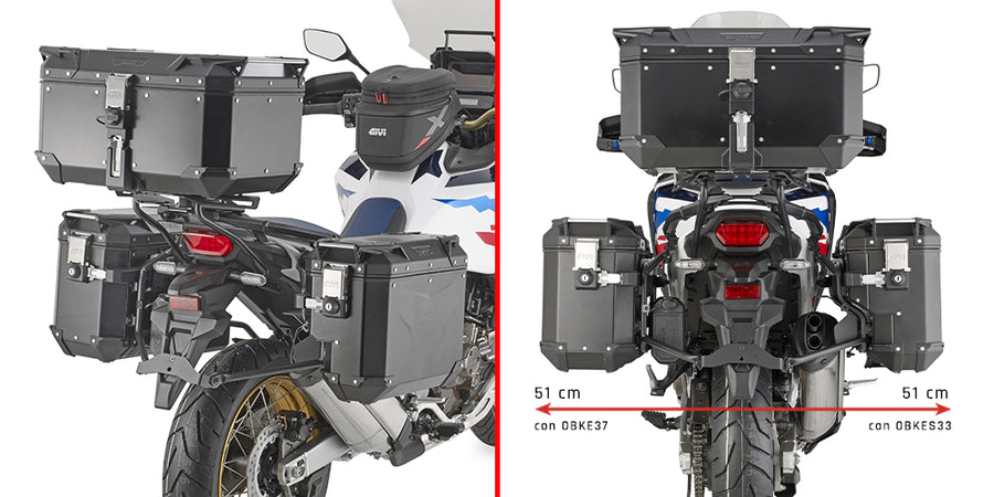Honda CRF 1100 L Africa Twin Adventure Sports [GIVI] - Stahlrohr-Seitenkofferträger PL ONE-FIT mit rechtem seitlichem