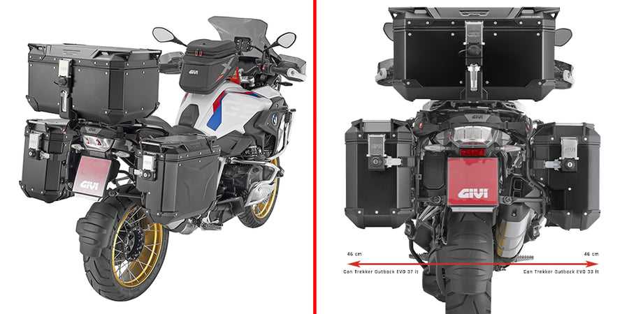 BMW R 1200 GS Adventure [GIVI] - Stahlrohr-Seitenkofferträger PL ONE-FIT mit rechtem seitlichem Versatz für die Trekker
