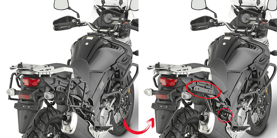 Suzuki DL 650 V-Strom [GIVI] - Removable side case carrier for MONOKEY® or RETRO FIT cases not compatible with