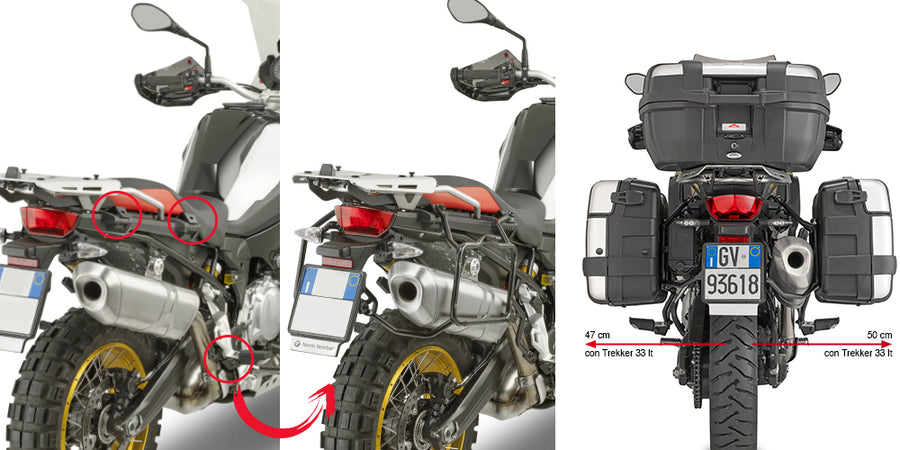 BMW F 900 GS Adventure [GIVI] - Removable side case carrier for MONOKEY® or RETRO FIT cases