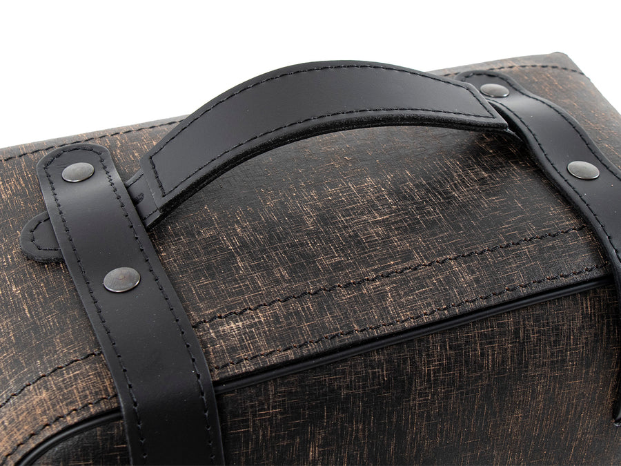 Motorcycle bag [Hepco & Becker] - leather bag set Rugged Cutout 19 L incl. quick release - cutout