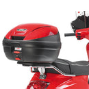Piaggio Vespa LX 50-125-150 [GIVI] - Top case carrier chrome for MONOLOCK® cases use the one supplied in the case