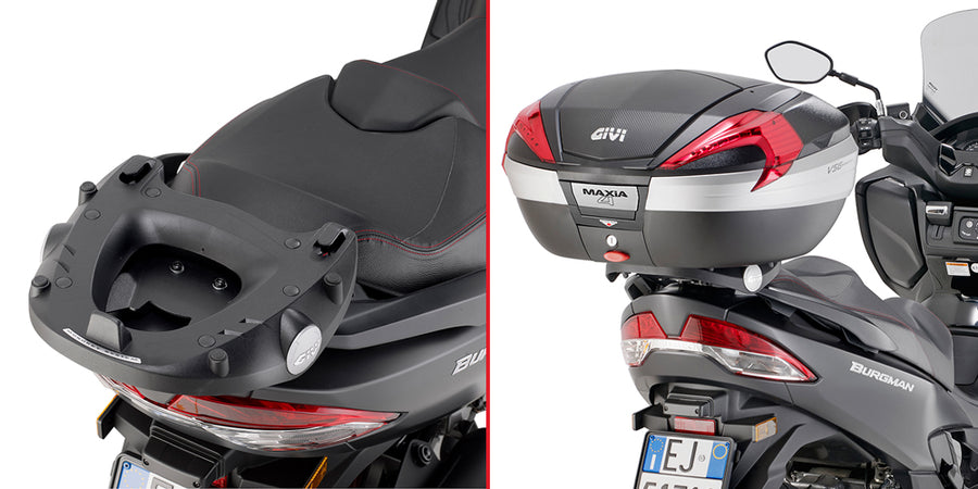 Suzuki Burgman 400 K7 K8 K9 L0 L1 L2 L3 L4 L5 L6 [GIVI] - Topcase Träger für MONOKEY® oder MONOLOCK® Koffer zu montieren
