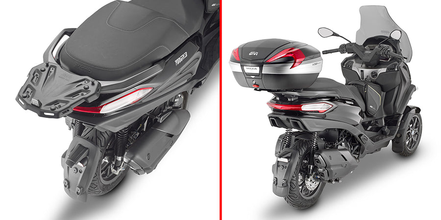 Piaggio MP3 HPE 400-400 Sport - 530 Exclusive [GIVI] - Topcase Träger für MONOKEY® oder MONOLOCK® Koffer zu montieren
