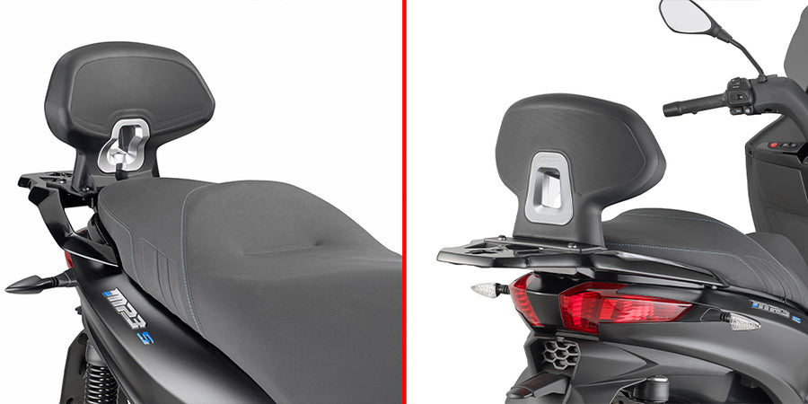 Piaggio MP3 310 [GIVI] - Beifahrer-Rückenlehne die Montage erlaubt nicht die Befestigung von Träger und Koffer