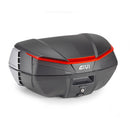 V49 AIR Monokey top case with Wingflow system – black, with red reflector, 49 liters