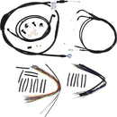 harley davidson fxst [BURLY BRAND] - Complete Black Vinyl Handlebar Cable/Line Kit for Ape Hangers-2