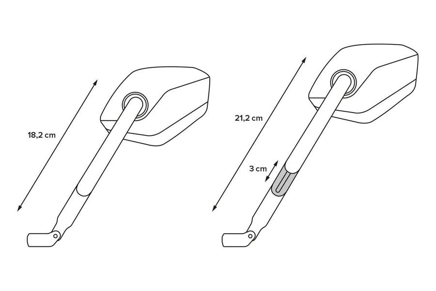 honda cb 550 [SW-MOTECH] – Sport Spiegel-Set, langer Spiegelarm