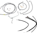 Harley Davidson Flhx [BURLY BRAND] - Complete Stainless Steel Braided Handlebar Cable/Brake Line Kit