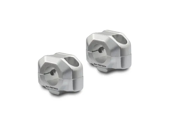 [SW-MOTECH] - Handlebar riser for Ø 22 mm, hole spacing 32-38 mm, silver - picture 1