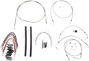 harley davidson flhtc [BURLY BRAND] - Complete stainless steel handlebar cable/brake line kit-2