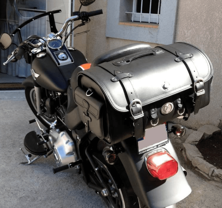 Motorcycle bag [Hepco & Becker] - leather handbag Buffalo - luggage rack