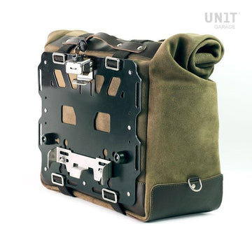 BMW R 850 R / R 1100 R [1993-2002] - Cult split leather side bag 40-50L with aluminum plate