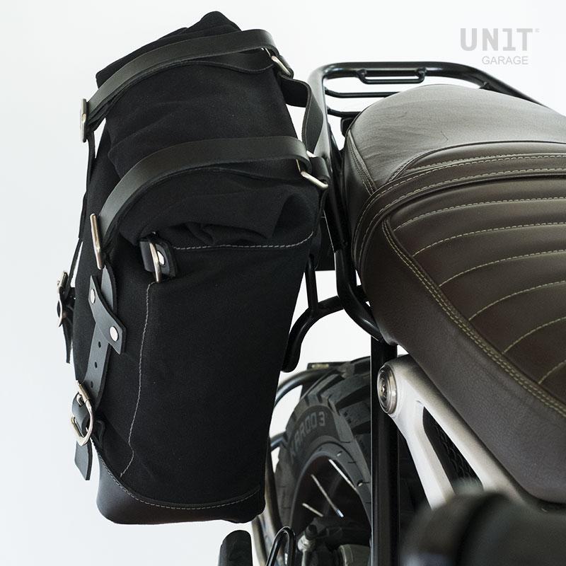 BMW R nineT 1200 Urban G/S (niedriger Auspuff) [2017-2023] - Seitentasche aus Leder + symmetrischer Doppelrahmen